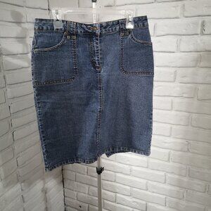 Nevada Ladies Size 14 Medium Wash Straight Fit Eden N Denim Skirt